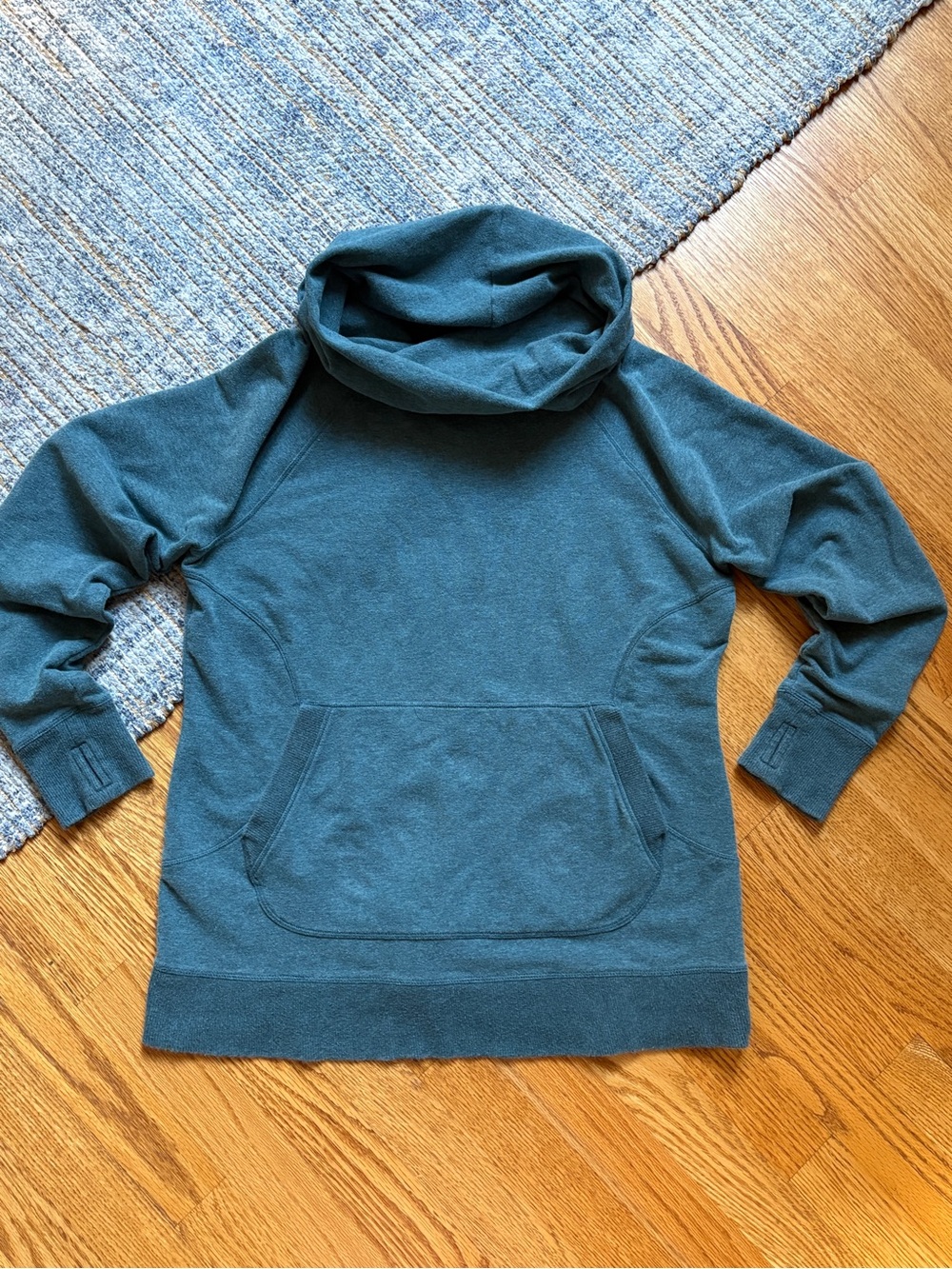 L.L. Bean Teal Cozy Cowl Neck Pullover Hoodie L Large